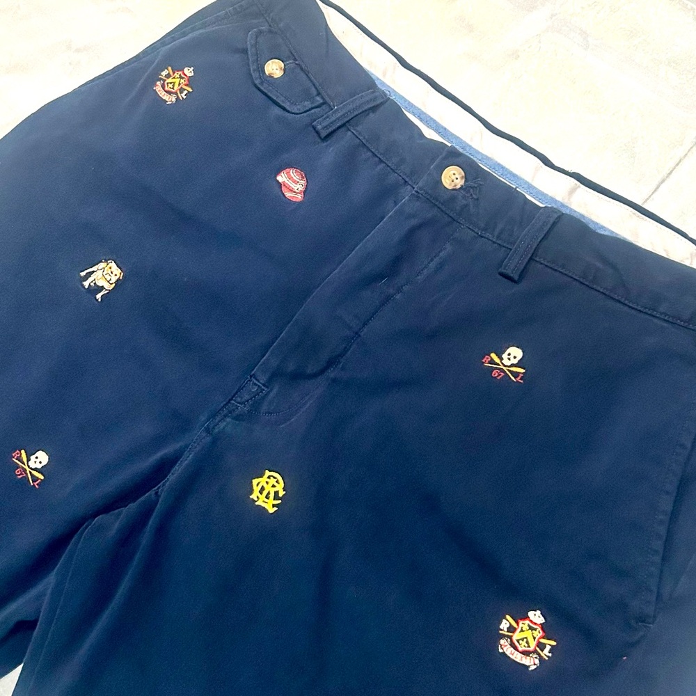Polo Ralph Lauren “Club” embroidered twill chinos in size 38x32